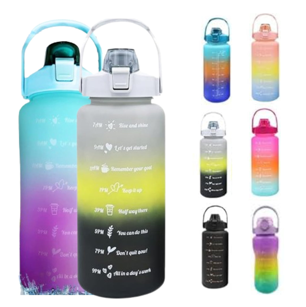 Termo Botella Deportiva Motivacional 2li